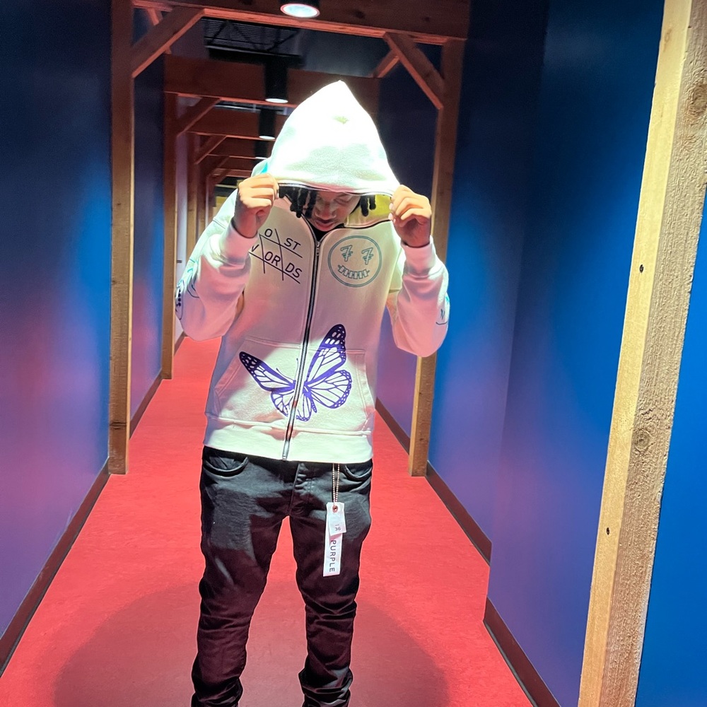 Lost words butterfly full zip jacket